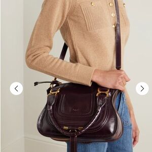 Chloe Marcie burgundy calf leather handbag